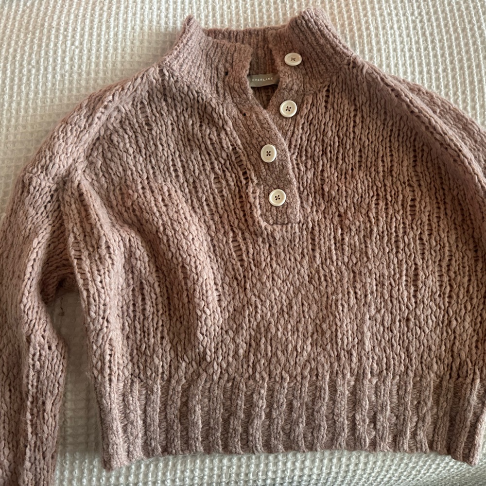 Everlane Lofty Knit Henley Sweater (S)